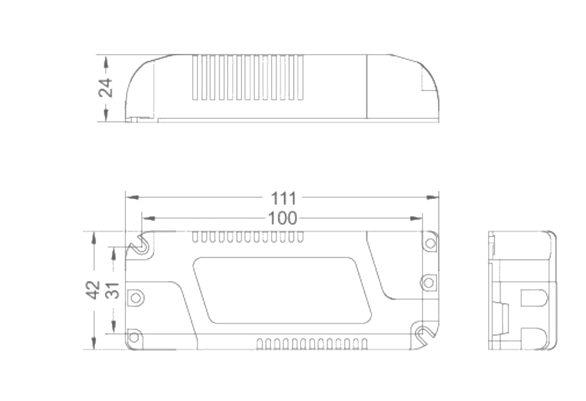 Ltech RF2.4GHz Wireless Dimmable Driver 36W 65-90Vdc/280mA.0-100% PWM dimming level, IP20. DCE-36-280-H2R  LTECH Wireless Receiver